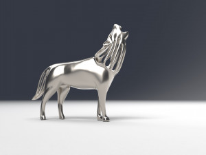 hollow howling wolf statuette Model Cetak 3D