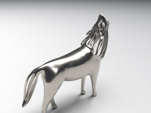 hollow howling wolf statuette Model Cetak 3D