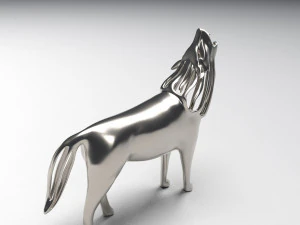 hollow howling wolf statuette 3D Print Model
