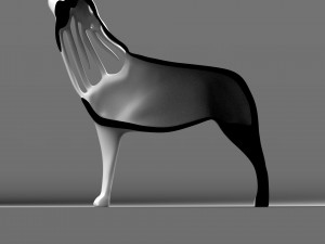 hollow howling wolf statuette Model Cetak 3D