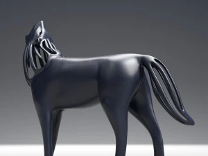 hollow howling wolf statuette 3D Print Model