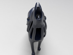 hollow howling wolf statuette Model Cetak 3D