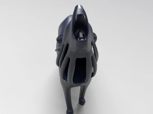 hollow howling wolf statuette 3D Print Model