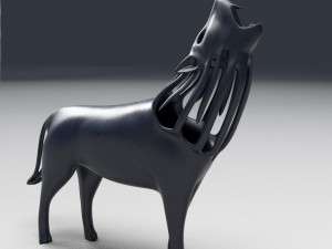 hollow howling wolf statuette Model Cetak 3D