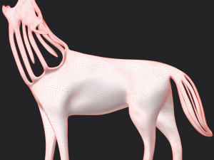 hollow howling wolf statuette Model Cetak 3D