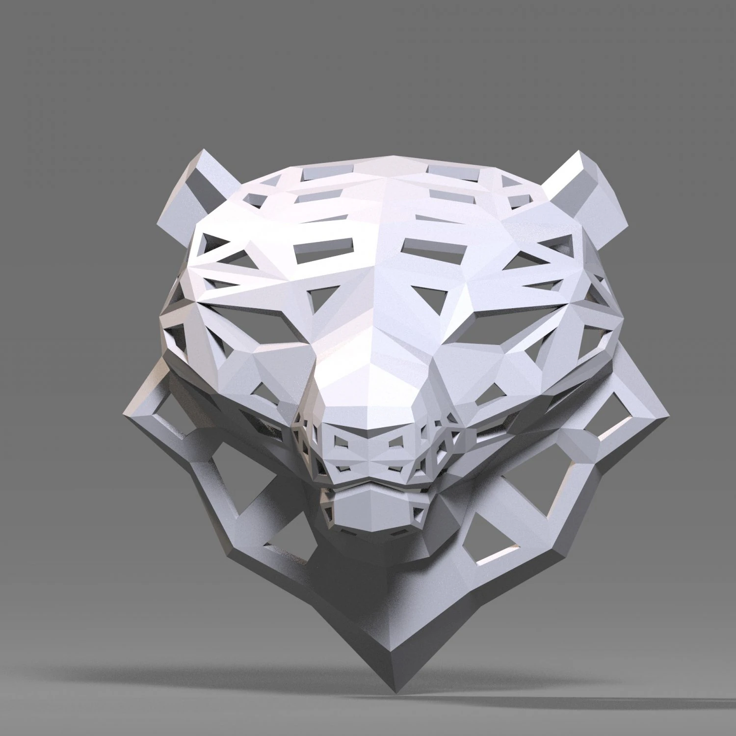 of a polygonal head of a leopard 3D Print Model .c4d .max .obj .3ds .fbx .stl .blend 