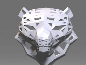 багатокутної голови леопарда 3D Принт Модель