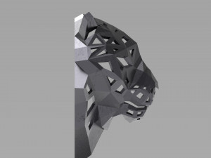 of a polygonal head of a leopard Model Cetak 3D