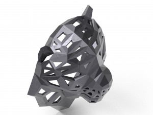 of a polygonal head of a leopard Model Cetak 3D
