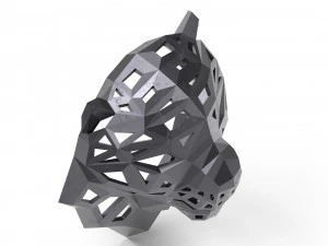 of a polygonal head of a leopard 3D Print Model
