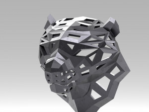 of a polygonal head of a leopard Model Cetak 3D