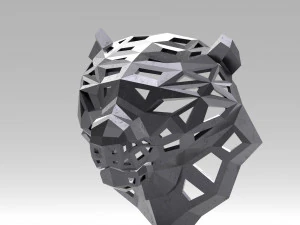 of a polygonal head of a leopard 3D Print Model