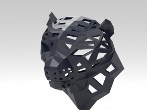 of a polygonal head of a leopard Model Cetak 3D