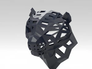 of a polygonal head of a leopard 3D Print Model