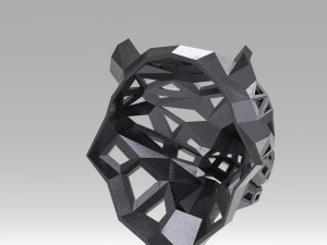 of a polygonal head of a leopard Model Cetak 3D