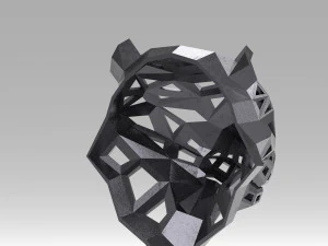 of a polygonal head of a leopard 3D Print Model
