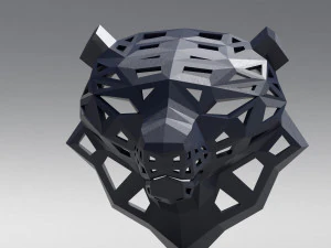 of a polygonal head of a leopard 3D Print Model