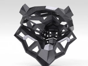 of a polygonal head of a leopard 3D Print Model
