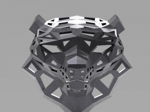 of a polygonal head of a leopard Model Cetak 3D