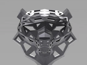 of a polygonal head of a leopard 3D Print Model
