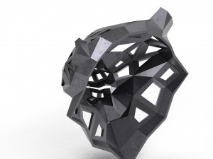 of a polygonal head of a leopard Model Cetak 3D
