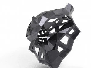 of a polygonal head of a leopard 3D Print Model