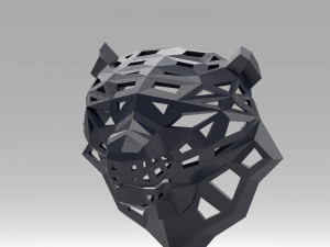 of a polygonal head of a leopard Model Cetak 3D