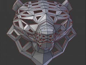 of a polygonal head of a leopard Model Cetak 3D