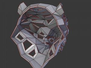 of a polygonal head of a leopard Model Cetak 3D