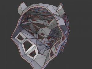 of a polygonal head of a leopard 3D Print Model