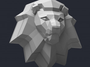 printable lion head Model Cetak 3D