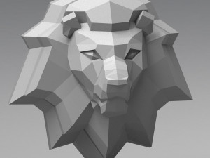 printable lion head Model Cetak 3D