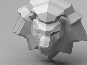 printable lion head Model Cetak 3D