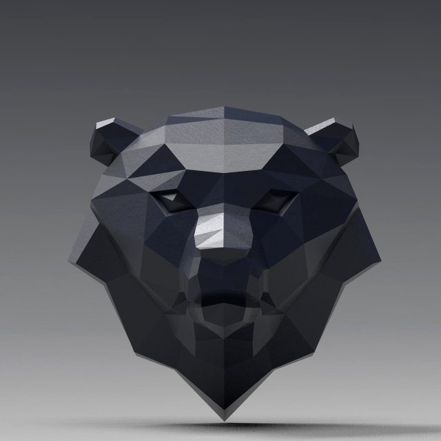 3d printable polygonal bear head model 3D Принт Модель .c4d .max .obj .3ds .fbx .stl .blend 