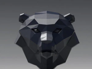3d printable polygonal bear head model 3D Print Model