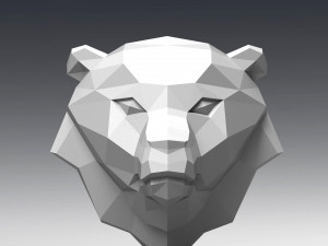 3d printable polygonal bear head model 3D Принт Модель