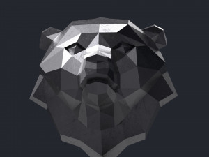 3d printable polygonal bear head model 3D Принт Модель