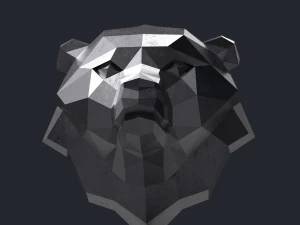 3d printable polygonal bear head model 3D Print Model