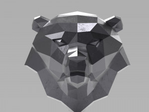 3d printable polygonal bear head model 3D Принт Модель