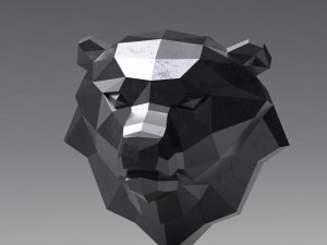 3d printable polygonal bear head model 3D Принт Модель