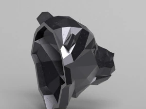 3d printable polygonal bear head model 3D Print Model