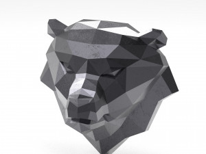 3d printable polygonal bear head model 3D Принт Модель