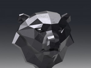 3d printable polygonal bear head model 3D Принт Модель