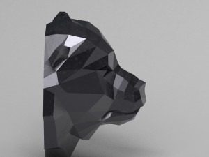 3d printable polygonal bear head model 3D Принт Модель