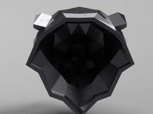 3d printable polygonal bear head model 3D Print Model