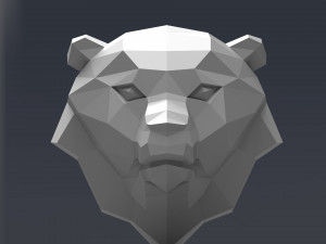 3d printable polygonal bear head model 3D Принт Модель