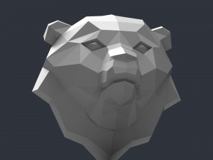 3d printable polygonal bear head model 3D Принт Модель