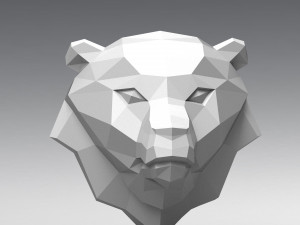3d printable polygonal bear head model 3D Принт Модель