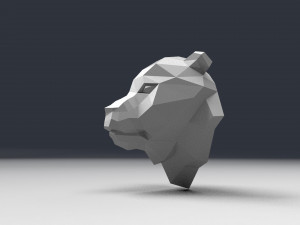 3d printable polygonal bear head model 3D Принт Модель