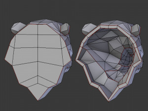 3d printable polygonal bear head model 3D Принт Модель